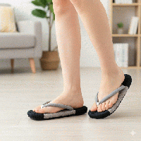 シックなモノトーンのバイカラー布ぞうり|モダンな室内履き・男女兼用の洗えるコットンZ0015