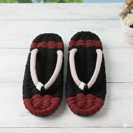 黒の布ぞうり|大人のモダンな室内履き・洗える　Z0016