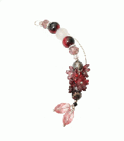 深紅の滴と煌めく果実。耳元を彩る大ぶりビーズのボルドー・イヤーカフフック　201019-0060