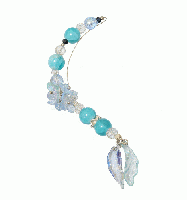 水辺の煌めき。ターコイズブルーと氷晶の花々が揺れる清涼イヤーカフフック　201019-0057