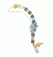 星降る夜の青。ロイヤルブルーと金色の小花が彩るノーブル・イヤーカフフック　201019-0058